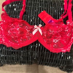 Agent Provocateur Lace Underwire Bra in Red 34D NEW